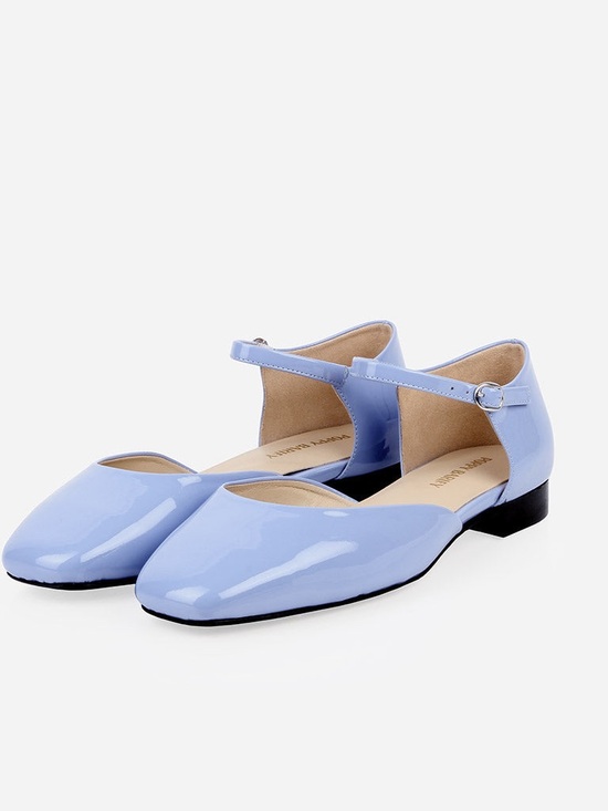 Poppy Barley Shoes - Poppy Barley The Gallery Mary Jane Cornflower Patent Ankle-Strap Flats